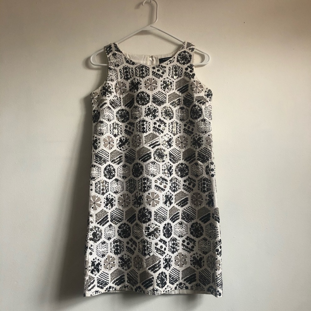 Club Monaco Metallic Beaded Shift Dress Size 0